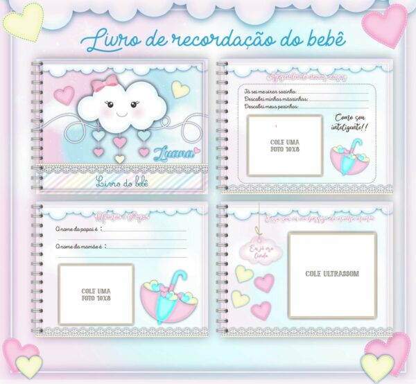 Livro do Bebê Chuva de Amor Rosa - Arquivo Digital
