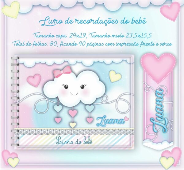 Livro do Bebê Chuva de Amor Rosa - Arquivo Digital