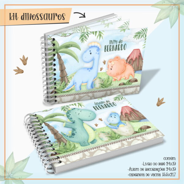 Livro Do Bebê Dino Aquarelado - Arquivo Digital
