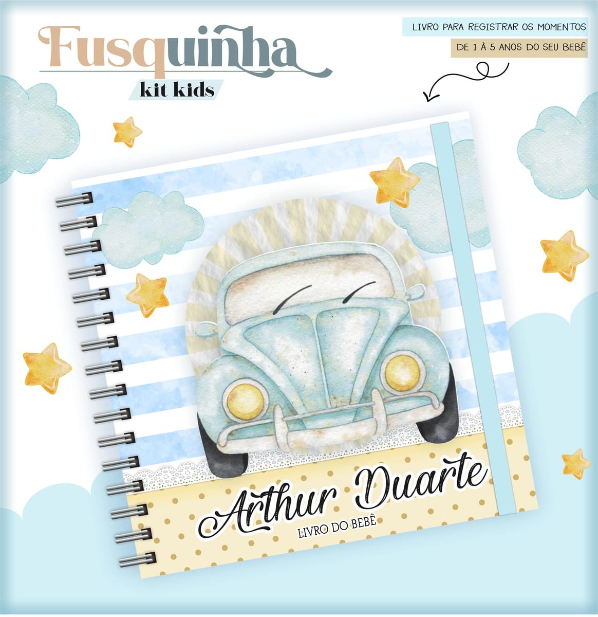 Livro do Bebê Fusquinha Digital 18x18 cm 1 Livro do Bebê Fusquinha Digital 18x18 cm