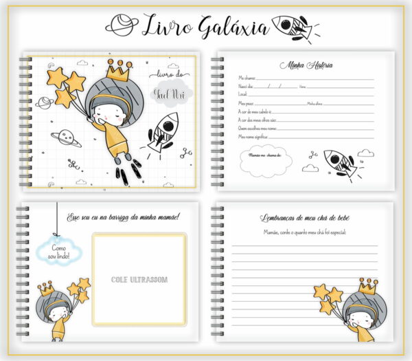 Livro do Bebê Galáxia Menino - Arquivo Digital