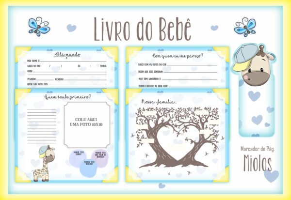 Livro do Bebê Girafinha Menino - Arquivo Digital