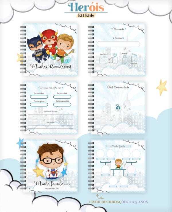 Livro do Bebê Heróis Cute - Arquivo Digital