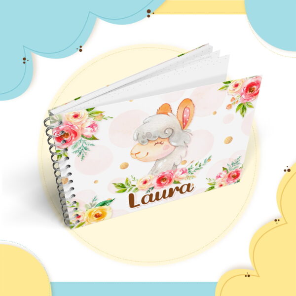 Livro do Bebê Lhama Floral - Arquivo Digital