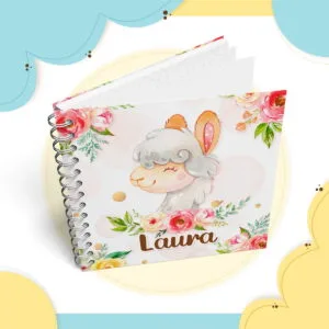 Livro do Bebê Lhama Floral - Arquivo Digital