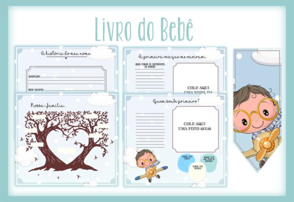 Livro do Bebê Menino Aviador I - Arquivo Digital