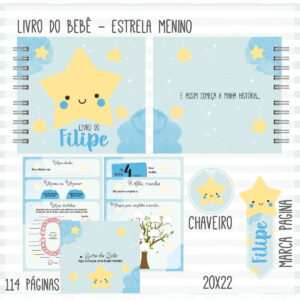 livro do bebe menino tema estrela para imprimir