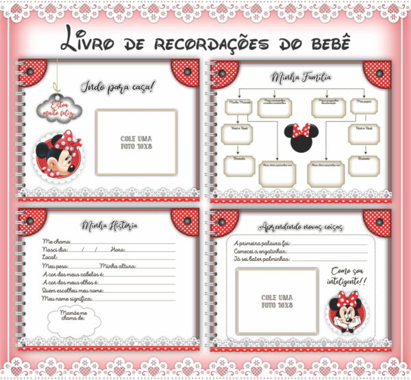 Livro do Bebê Minie Vermelha - Arquivo Digital