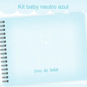Livro do Bebê Neutro Azul Claro Menino - Arquivo Digital