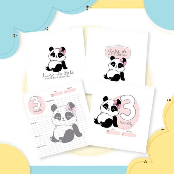Livro do Bebê Panda Menina - Arquivo Digital