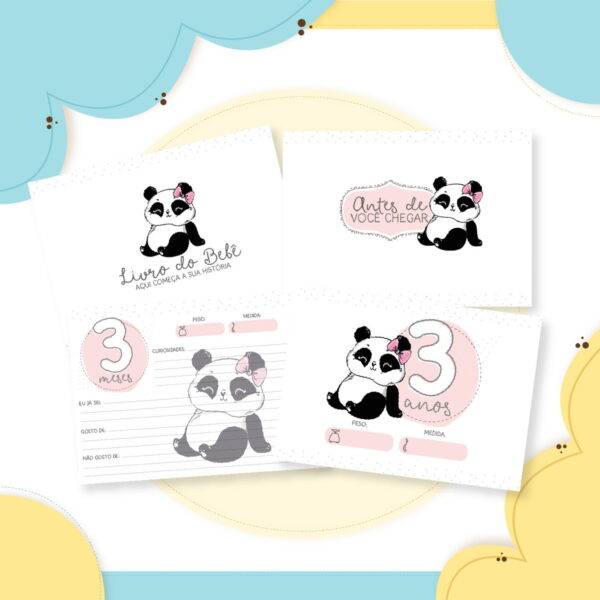 Livro do Bebê Panda Menina - Arquivo Digital