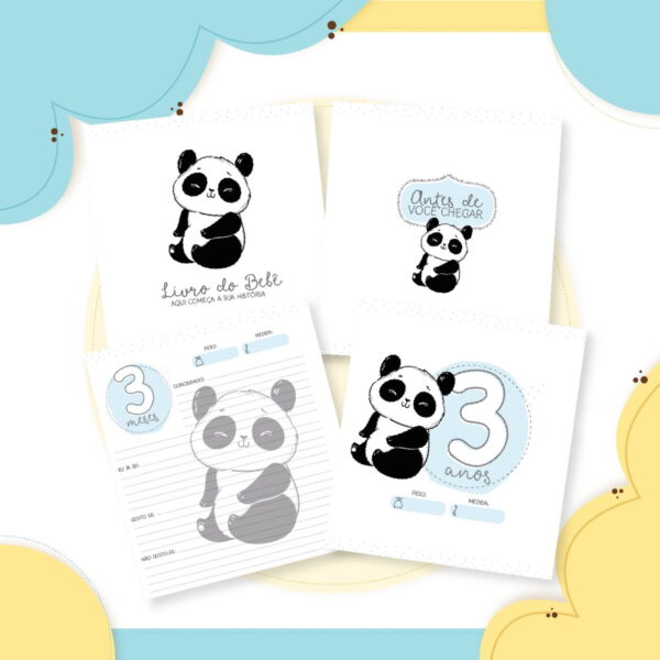 Livro do Bebê Panda Menino - Arquivo Digital
