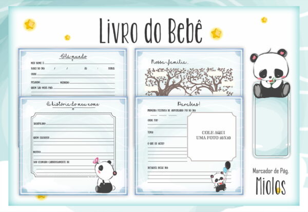 Livro do Bebê Pandinha Menino - Arquivo Digital