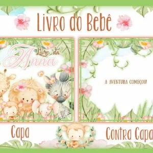 Livro do Bebê Safari Menina I - Arquivo Digital