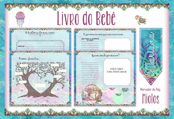 Livro do Bebê Sereia Cute - Arquivo Digital