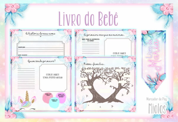 Livro do Bebê Unicornio Glitter - Arquivo Digital