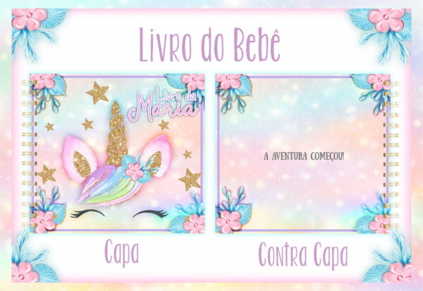 Livro do Bebê Unicornio Glitter - Arquivo Digital