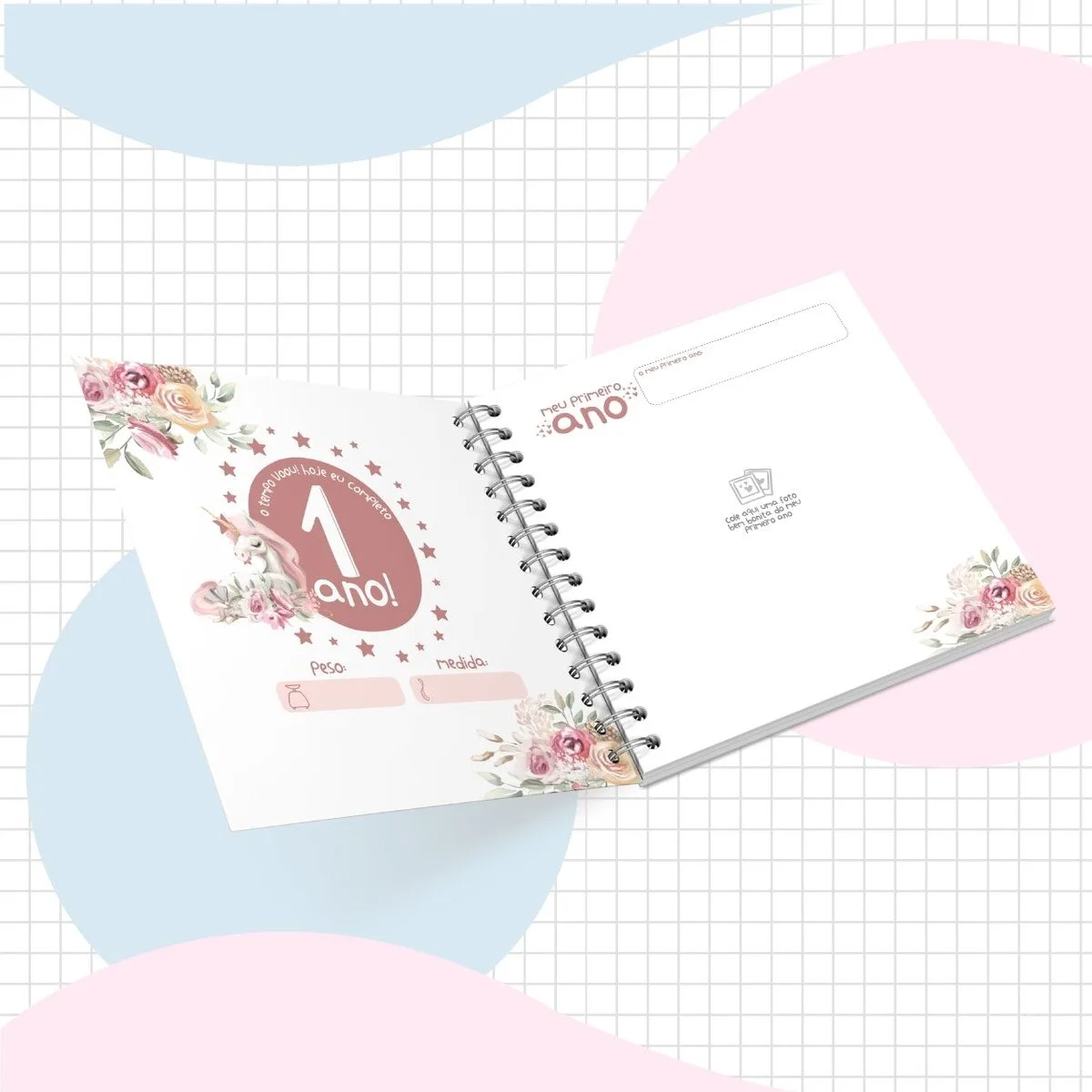 Livro do Bebê Unicórnio Rosa - Arquivo Digital