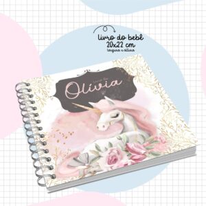 Livro do Bebê Unicórnio Rosa - Arquivo Digital