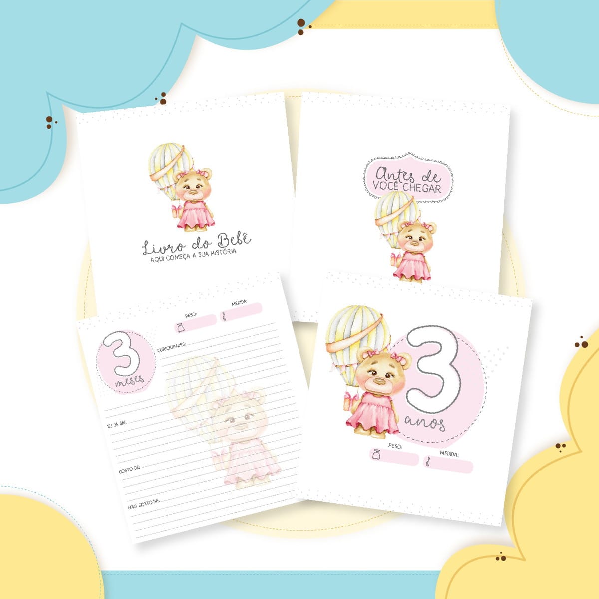 Livro do Bebê Ursinha Baloeira Kit Digital 96 Páginas 3 Livro do Bebê Ursinha Baloeira Kit Digital 96 Páginas - Imagem 3