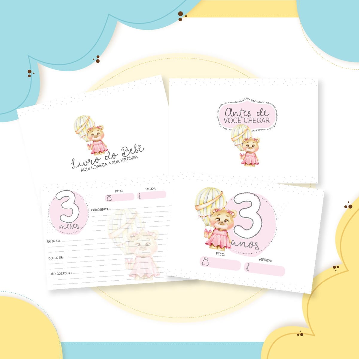 Livro do Bebê Ursinha Baloeira Kit Digital 96 Páginas 4 Livro do Bebê Ursinha Baloeira Kit Digital 96 Páginas - Imagem 4