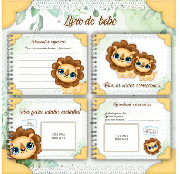 Livro e Caderneta do Bebê Leãozinho - Arquivo Digital