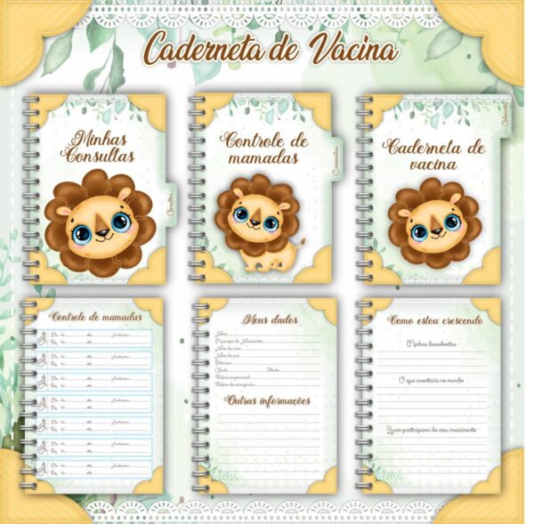 Livro e Caderneta do Bebê Leãozinho - Arquivo Digital