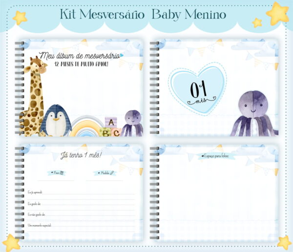 Livro Mesversário Baby Menino - Arquivo Digital