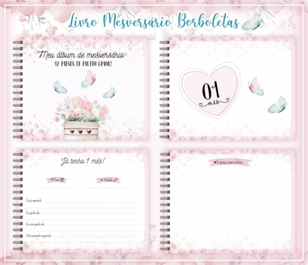Livro Mesversário Borboletas - Arquivo Digital