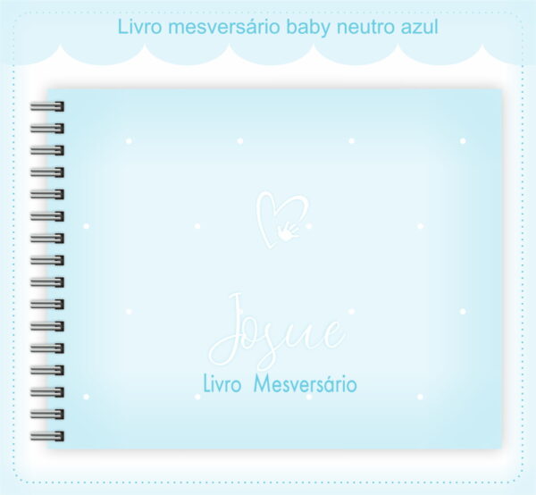 Livro Mesversário Neutro Azul Menino - Arquivo Digital