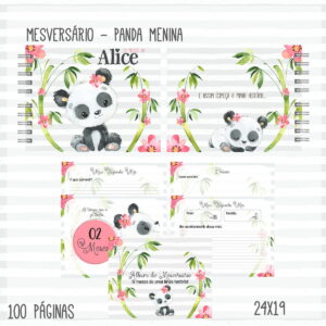 Livro Mêsversário Panda Menina Cute - Arquivo Digital