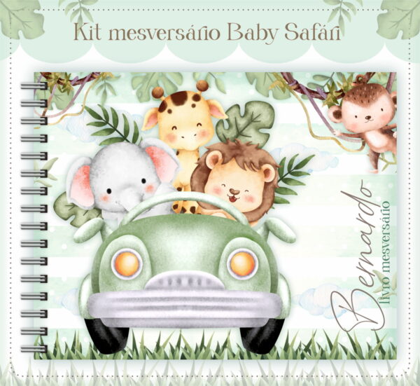 Livro Mesversário Safari Verde Menino - Arquivo Digital