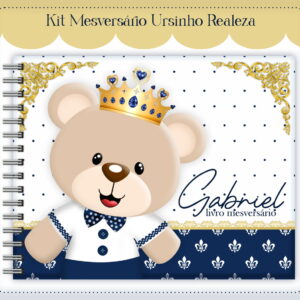 livro mesversario ursinho realeza digital para imprimir