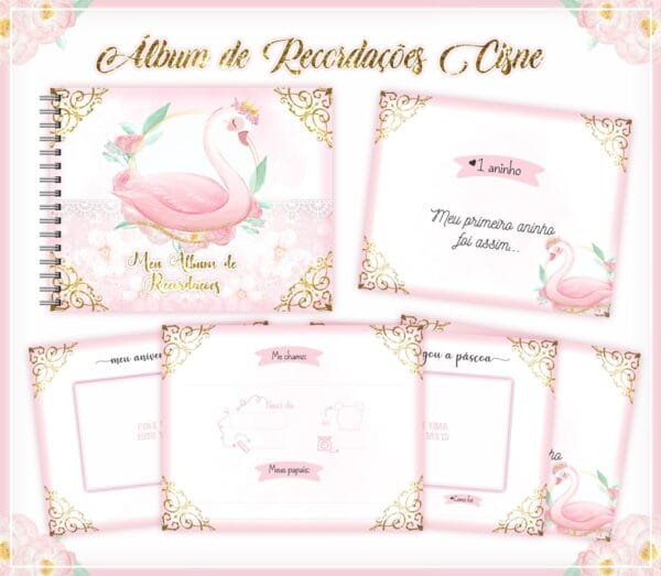 Livro Recordações Bebê Cisne - Arquivo Digital