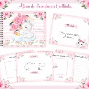 Livro Recordações Bebê Coelhinha - Arquivo Digital