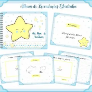 Livro Recordações Bebê Estrelinha Menina - Arquivo Digital