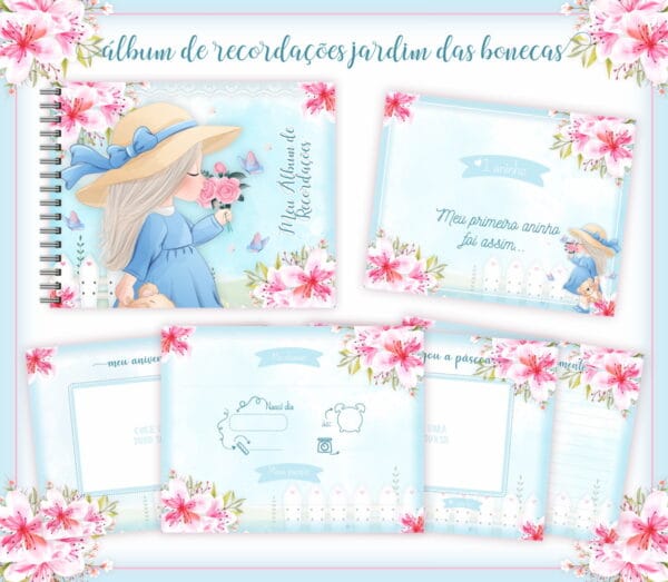 Livro Recordações Bebê Jardim das Bonecas - Arquivo Digital