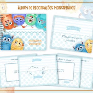 Livro Recordações Bebê Monstrinhos - Arquivo Digital