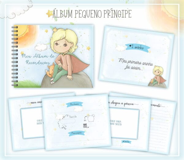 Livro Recordações Bebê Pequeno Príncipe - Arquivo Digital