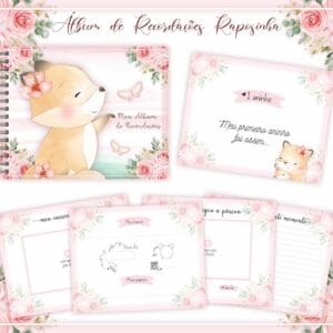 Livro Recordações Bebê Raposinha - Arquivo Digital