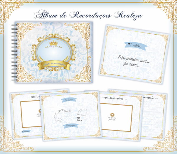 Livro Recordações Bebê Realeza - Arquivo Digital