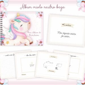 Livro Recordações Bebê Unicórnio - Arquivo Digital
