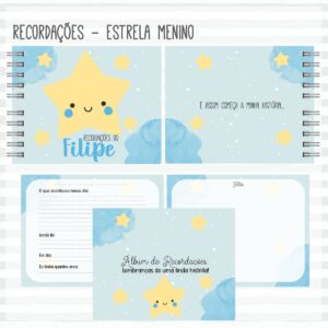 Livro Recordações do Bebê Estrela Menino - Arquivo Digital