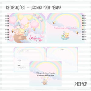 Livro Recordações do Bebê Pooh Menina - Arquivo Digital