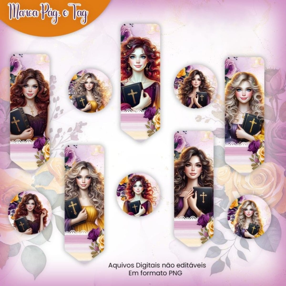 Marca Páginas Cristã PNG com Tags para Scrapbooking 2 Marca Páginas Cristã PNG com Tags para Scrapbooking - Imagem 2