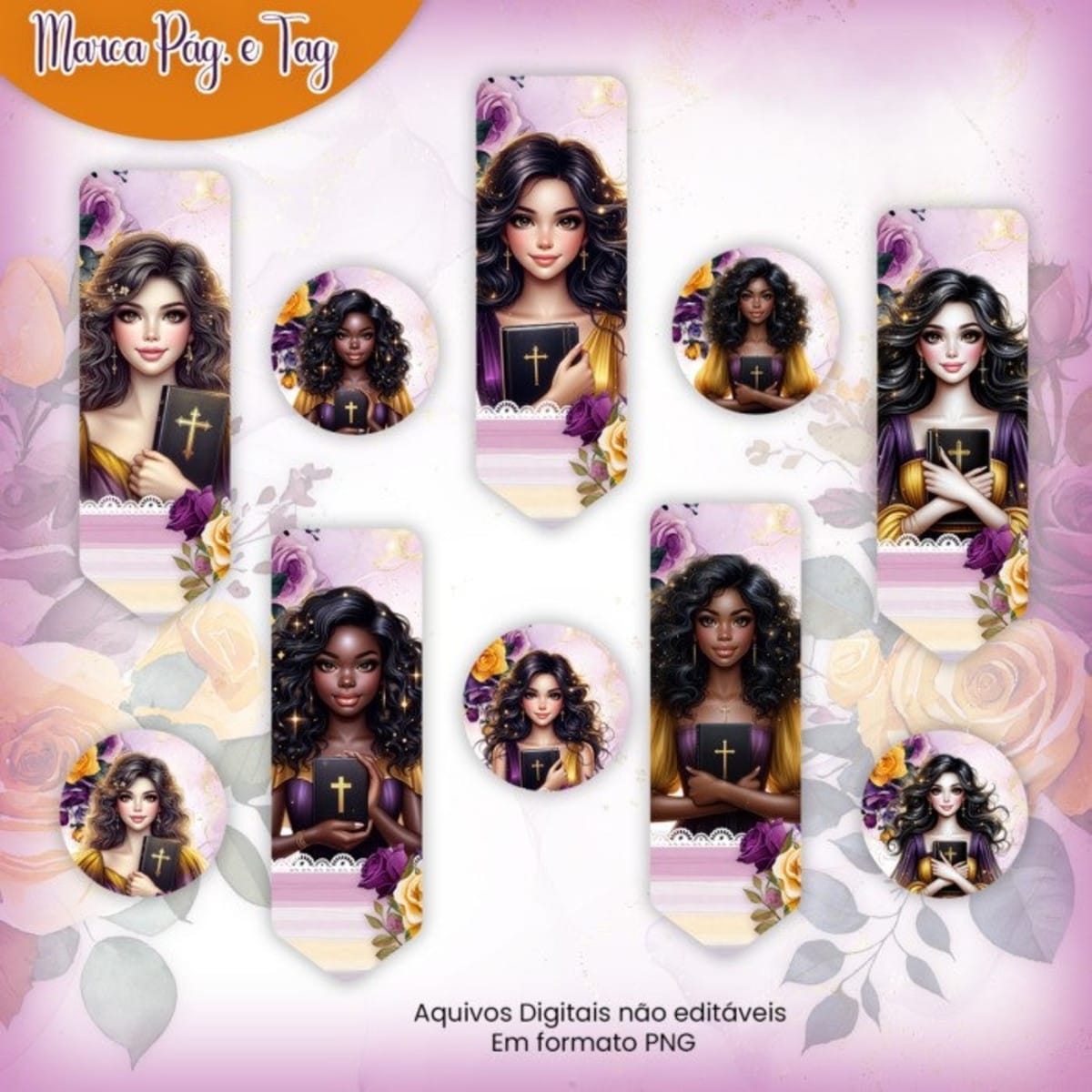 Marca Páginas Cristã PNG com Tags para Scrapbooking 1 Marca Páginas Cristã PNG com Tags para Scrapbooking