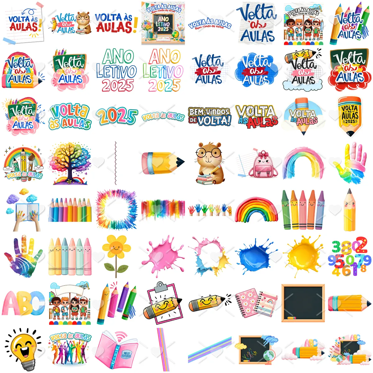 Mascotes Fofos Volta às Aulas Kit Digital PNG para Convites 4 Mascotes Fofos Volta As Aulas Kit Digital Png Para Convites 11