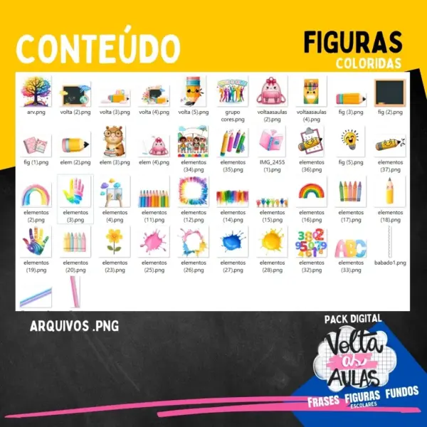 Mascotes Fofos Volta As Aulas Kit Digital Png Para Convites 5