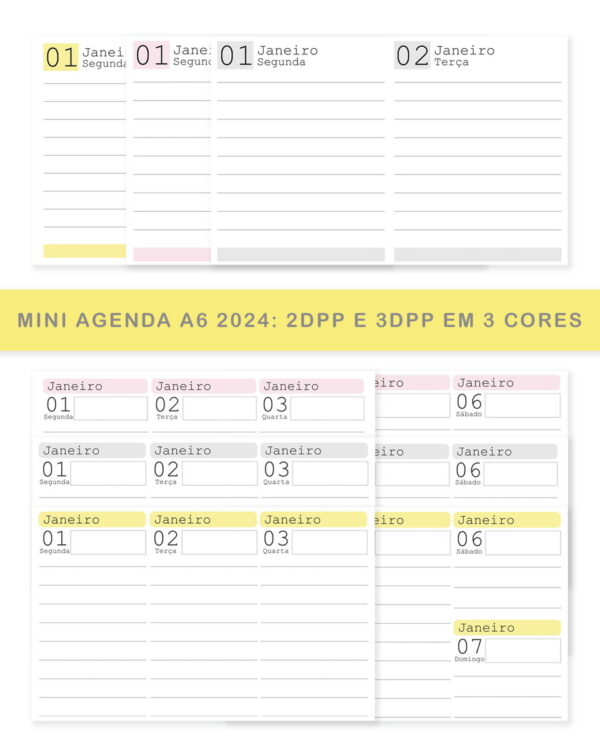 Mini Agenda A6 - Arquivo Digital