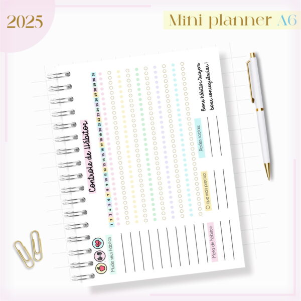 Mini Planner A6 2025 - Arquivo Digital